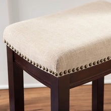 Load image into Gallery viewer, Adorn Homez Ronan Solid Wood Bar Stool With Upholstery