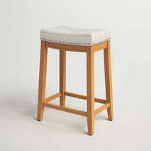 Load image into Gallery viewer, Adorn Homez Ronan Solid Wood Bar Stool With Upholstery