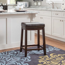 Load image into Gallery viewer, Adorn Homez Ronan Solid Wood Bar Stool With Upholstery