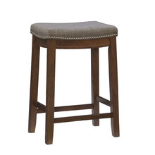 Load image into Gallery viewer, Adorn Homez Ronan Solid Wood Bar Stool With Upholstery
