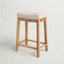 Load image into Gallery viewer, Adorn Homez Ronan Solid Wood Bar Stool With Upholstery