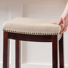 Load image into Gallery viewer, Adorn Homez Ronan Solid Wood Bar Stool With Upholstery