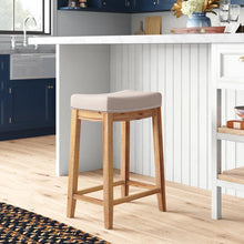 Load image into Gallery viewer, Adorn Homez Ronan Solid Wood Bar Stool With Upholstery