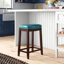 Load image into Gallery viewer, Adorn Homez Ronan Solid Wood Bar Stool With Upholstery
