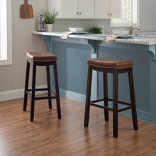 Load image into Gallery viewer, Adorn Homez Ronan Solid Wood Bar Stool With Upholstery
