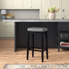Load image into Gallery viewer, Adorn Homez Ronan Solid Wood Bar Stool With Upholstery