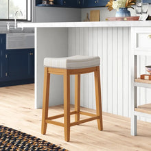 Load image into Gallery viewer, Adorn Homez Ronan Solid Wood Bar Stool With Upholstery