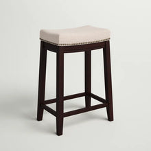 Load image into Gallery viewer, Adorn Homez Ronan Solid Wood Bar Stool With Upholstery