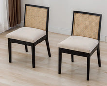 Load image into Gallery viewer, Adorn Homez Lotus Teakwood Dinning Chair with Rattan/cane Mesh