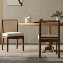 Load image into Gallery viewer, Adorn Homez Lotus Teakwood Dinning Chair with Rattan/cane Mesh
