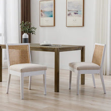 Load image into Gallery viewer, Adorn Homez Lotus Teakwood Dinning Chair with Rattan/cane Mesh