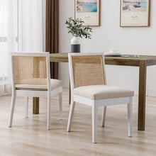 Load image into Gallery viewer, Adorn Homez Lotus Teakwood Dinning Chair with Rattan/cane Mesh