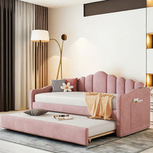 Load image into Gallery viewer, Adorn Homez Leanna Trundle Daybed Without Storage in Velvet