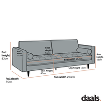 Load image into Gallery viewer, Adorn Homez Martin 3 Seater Sofa in Premium Fabric