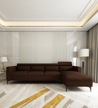 Load image into Gallery viewer, Adorn Homez - Gemini 5 Seater Sectional Sofa In Premium Molfino Fabric with Adjustable Headrest