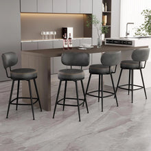 Load image into Gallery viewer, Adorn Homez Elza Metal Bar Stool In Leatherette
