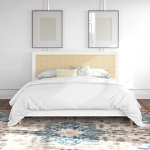 Load image into Gallery viewer, Adorn Homez Swirl King Size Upholstered Bed with Rattan/Cane Without Storage