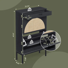 Load image into Gallery viewer, Adorn Homez Levi Shoe rack with Rattan/cane mesh .
