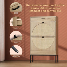 Load image into Gallery viewer, Adorn Homez Levi Shoe rack with Rattan/cane mesh .