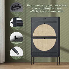 Load image into Gallery viewer, Adorn Homez Levi Shoe rack with Rattan/cane mesh .