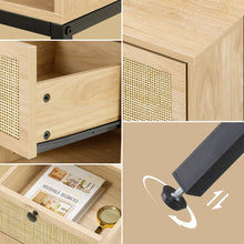 Load image into Gallery viewer, Adorn Homez Femina Solid Wood Bed side table with Rattan/Cane mesh