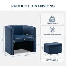 Load image into Gallery viewer, Adorn Home Raylina Accent Chair with Ottoman