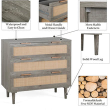 Load image into Gallery viewer, Adorn Home Carrock Chest of Drawer with Rattan/Cane mesh