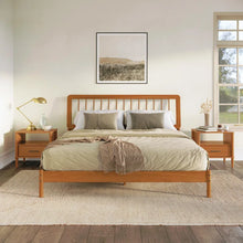 Load image into Gallery viewer, Adorn Homez Torrie Queen Size Wooden Bed in Solid Wood Without Storage