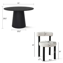 Load image into Gallery viewer, Adorn Home Tariel 4 Seater Round Solid Teak Wood Dinning Set