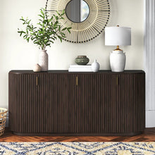 Load image into Gallery viewer, Adorn Homez Huxley 4 Doors Console Cabinet in Solid Wood