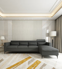 Load image into Gallery viewer, Adorn Homez - Gemini 5 Seater Sectional Sofa In Premium Molfino Fabric with Adjustable Headrest