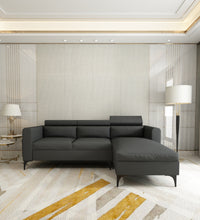 Load image into Gallery viewer, Adorn Homez - Gemini 4 Seater Sectional Sofa In Premium Molfino Fabric with Adjustable Headrest.