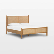 Load image into Gallery viewer, Adorn Homez Alfredo Teak Wooden Bed with Rattan/Cane Without Storage