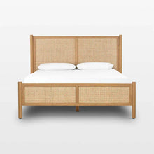 Load image into Gallery viewer, Adorn Homez Alfredo Teak Wooden Bed with Rattan/Cane Without Storage
