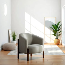 Load image into Gallery viewer, Adorn Homez Rika Solid Wood Accent Chair In Fabric