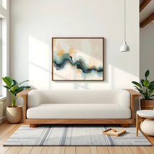 Load image into Gallery viewer, Adorn Homez Latina 3 Seater Solid Teak Wood Sofa in Premium Boucle Fabric