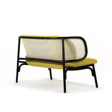 Load image into Gallery viewer, Adorn Homez Avalon Solid Wood 2 Seater Sofa in Premium Fabric With Rattan/Cane