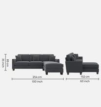 Load image into Gallery viewer, Adorn Homez Riley L shape Sofa (4 Seater) in Velvet Fabric
