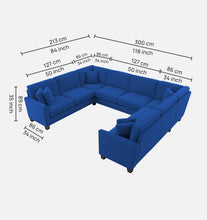 Load image into Gallery viewer, Adorn Homez Riley C shape Corner Sofa 8 Seater in Velvet Fabric