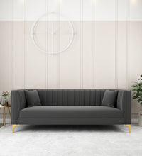 Load image into Gallery viewer, Adorn Homez Jack 3 Seater Sofa in Premium Velvet Fabric
