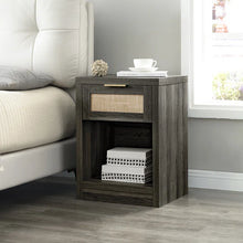 Load image into Gallery viewer, Adorn Homez Lazio Bed Side Table with Rattan/Cane