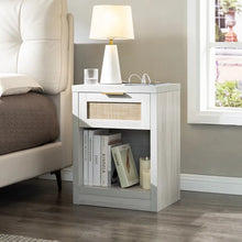 Load image into Gallery viewer, Adorn Homez Lazio Bed Side Table with Rattan/Cane