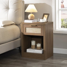 Load image into Gallery viewer, Adorn Homez Lazio Bed Side Table with Rattan/Cane