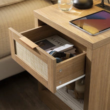 Load image into Gallery viewer, Adorn Homez Lazio Bed Side Table with Rattan/Cane