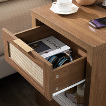Load image into Gallery viewer, Adorn Homez Lazio Bed Side Table with Rattan/Cane