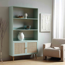 Load image into Gallery viewer, Adorn Home Canny Woven Rattan Mesh Bookcase