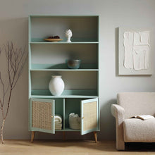 Load image into Gallery viewer, Adorn Home Canny Woven Rattan Mesh Bookcase