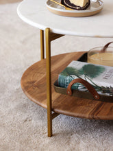 Load image into Gallery viewer, Adorn Home Adrian Solid Wood Center Table with Marble Top