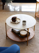 Load image into Gallery viewer, Adorn Home Adrian Solid Wood Center Table with Marble Top