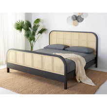 Load image into Gallery viewer, Adorn Homez Enkel Queen Size Wooden Bed with Rattan/Cane Without Storage